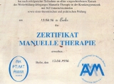 Zertifikat Manuelle Therapie, 1996